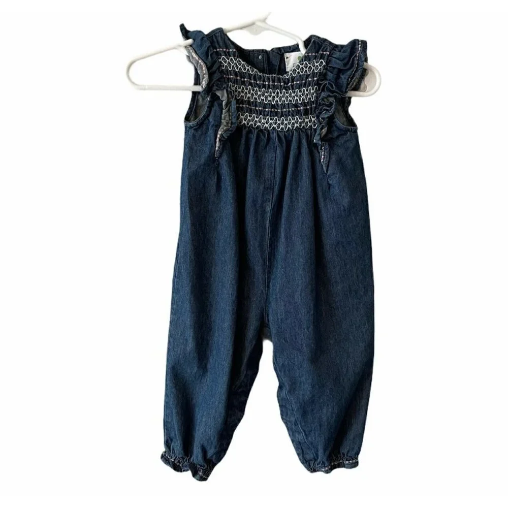 Emma’s Garden Girl Sz 3-6 Chambray Smocked Denim